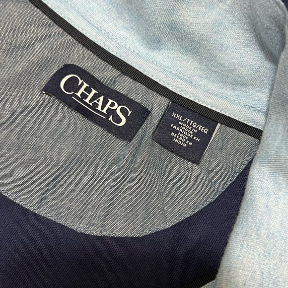 Chaps Men's Blue and Gray Zip-Up Sweater - Picture 3 of 15